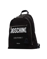 schwarzer und weißer bedruckter Rucksack von Moschino