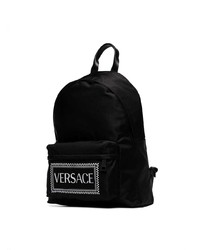 schwarzer und weißer bedruckter Rucksack von Versace