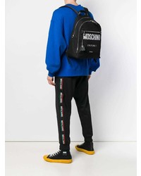 schwarzer und weißer bedruckter Rucksack von Moschino