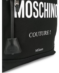 schwarzer und weißer bedruckter Rucksack von Moschino