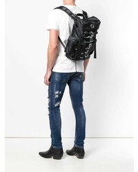 schwarzer und weißer bedruckter Rucksack von Philipp Plein