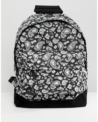 schwarzer und weißer bedruckter Rucksack von Mi-Pac