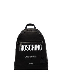 schwarzer und weißer bedruckter Rucksack von Moschino