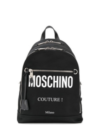schwarzer und weißer bedruckter Rucksack von Moschino