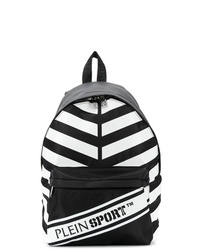 schwarzer und weißer bedruckter Rucksack von Plein Sport