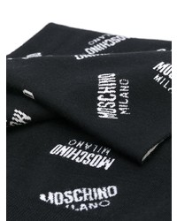 schwarzer und weißer bedruckter Schal von Moschino