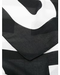 schwarzer und weißer bedruckter Schal von Moschino