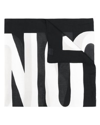 schwarzer und weißer bedruckter Schal von Moschino