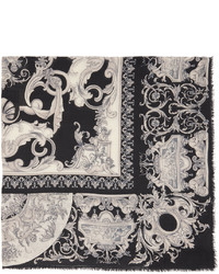 schwarzer und weißer bedruckter Schal von Versace