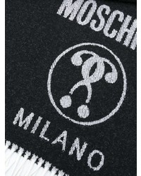 schwarzer und weißer bedruckter Schal von Moschino