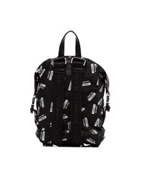 schwarzer und weißer bedruckter Segeltuch Rucksack von Moschino
