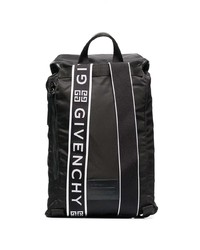 schwarzer und weißer bedruckter Segeltuch Rucksack von Givenchy