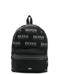 schwarzer und weißer bedruckter Segeltuch Rucksack von BOSS HUGO BOSS