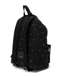 schwarzer und weißer bedruckter Segeltuch Rucksack von Saint Laurent