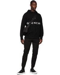 schwarzer und weißer bestickter Pullover mit einem Kapuze von Givenchy
