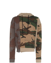 schwarzer und weißer Camouflage Pullover mit einem Kapuze