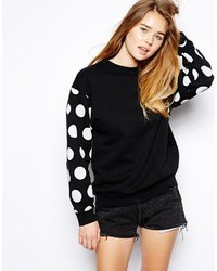 schwarzer und weißer gepunkteter Oversize Pullover von Illustrated People
