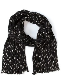 schwarzer und weißer gepunkteter Schal von Saint Laurent
