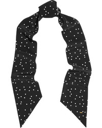 schwarzer und weißer gepunkteter Schal von Saint Laurent