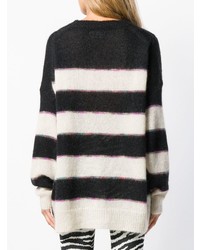 schwarzer und weißer horizontal gestreifter Oversize Pullover von Isabel Marant Etoile