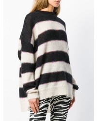schwarzer und weißer horizontal gestreifter Oversize Pullover von Isabel Marant Etoile