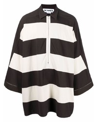 schwarzer und weißer horizontal gestreifter Polo Pullover von Sunnei