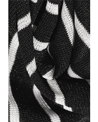 schwarzer und weißer horizontal gestreifter Pullover mit einem Rundhalsausschnitt von Tibi
