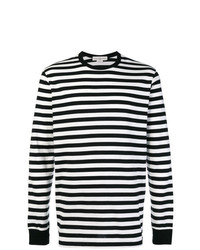 schwarzer und weißer horizontal gestreifter Pullover mit einem Rundhalsausschnitt von Golden Goose Deluxe Brand