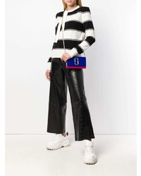 schwarzer und weißer horizontal gestreifter Pullover mit einem Rundhalsausschnitt von Marc Jacobs