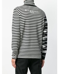 schwarzer und weißer horizontal gestreifter Rollkragenpullover von Givenchy