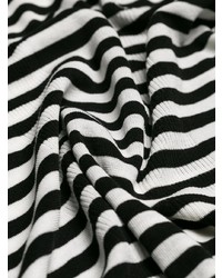schwarzer und weißer horizontal gestreifter Rollkragenpullover von Saint Laurent