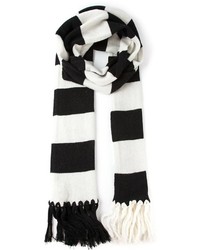 schwarzer und weißer horizontal gestreifter Schal