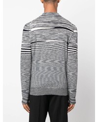 schwarzer und weißer horizontal gestreifter Wollpolo pullover von Missoni