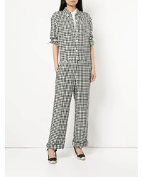 schwarzer und weißer Jumpsuit mit Karomuster von Sonia Rykiel