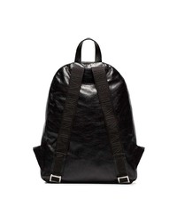 schwarzer und weißer Leder Rucksack von Balmain