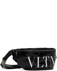 schwarzer und weißer Ledergürtel von Valentino Garavani