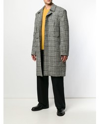 schwarzer und weißer Mantel mit Hahnentritt-Muster von Raf Simons