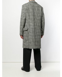 schwarzer und weißer Mantel mit Hahnentritt-Muster von Raf Simons