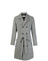 schwarzer und weißer Mantel mit Hahnentritt-Muster von Maison Flaneur