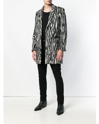 schwarzer und weißer Mantel von Saint Laurent