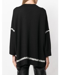 schwarzer und weißer Oversize Pullover von Ermanno Scervino