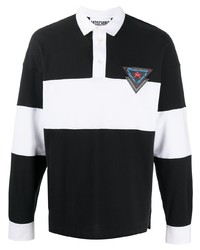 schwarzer und weißer Polo Pullover von Moschino