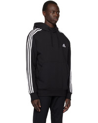 schwarzer und weißer Pullover mit einem Kapuze von adidas Originals