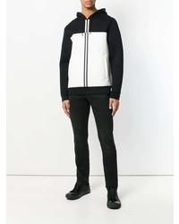 schwarzer und weißer Pullover mit einem Kapuze von Diesel Black Gold