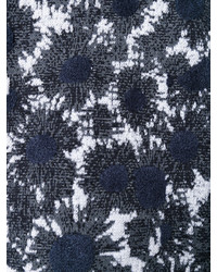 schwarzer und weißer Pullover mit einem Rundhalsausschnitt mit Blumenmuster von Marni