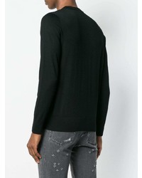 schwarzer und weißer Pullover mit einem Rundhalsausschnitt mit geometrischem Muster von Givenchy