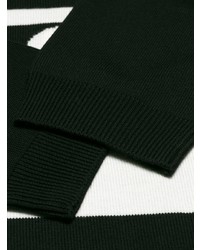 schwarzer und weißer Pullover mit einem Rundhalsausschnitt mit geometrischem Muster von Maison Margiela