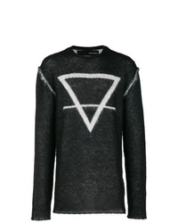 schwarzer und weißer Pullover mit einem Rundhalsausschnitt mit geometrischem Muster von Isabel Benenato