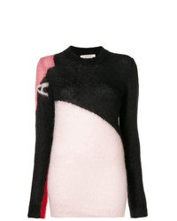 schwarzer und weißer Pullover mit einem Rundhalsausschnitt von Alyx