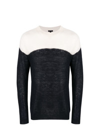 schwarzer und weißer Pullover mit einem Rundhalsausschnitt von Belstaff